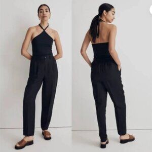 MADEWELL The Tailored Tapered Pant Linen Blend Size 0 Black